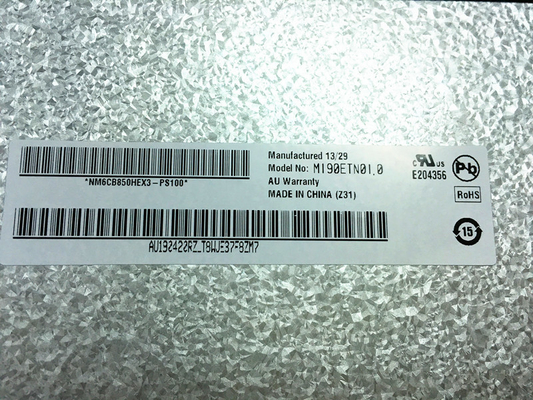 M190ETN01.0 AUO 19.0&quot; 1280 ((RGB) ×1024, 250 cd/m2 Endüstriyel LCD Ekran