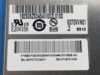 Mat G070VVN01.2 600 cd/m2 7 Inch 6/8 Bit Hight Brightness LCD Panel