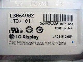 LB064V02-TD01 6.4 inç 640×480 250 cd/m2 Görme açısı 65/65/50/60 TFT-LCD, LCM