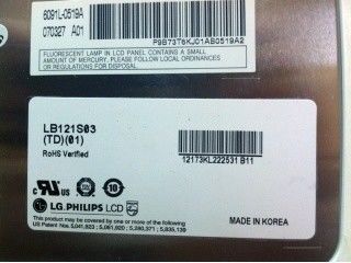 LB121S03-TD01 12.1 Inch 800 ((RGB) × 600 400 cd/m2 Frekans 60Hz TFT-LCD, LCM